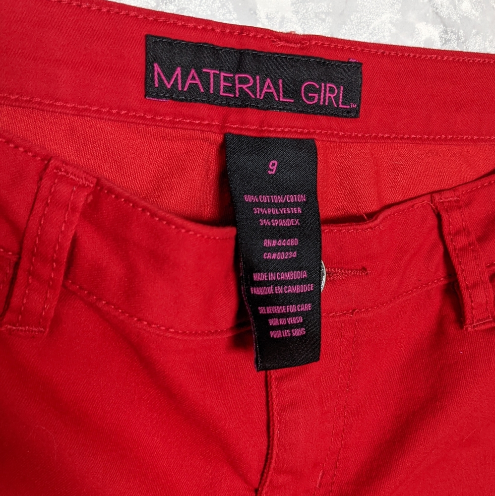 Red Material Girl Pants